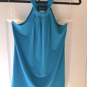 Objex Turquoise Halter Top - Size S